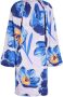 Miljuschka by Wehkamp satijnen jurk met bloemenprint lila blauw - Thumbnail 2