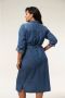 Miss Etam Plus spijker blousejurk Dunya met ceintuur medium blue denim - Thumbnail 2