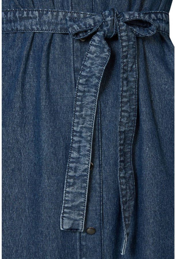 Miss Etam Regulier blousejurk Dunya denim dress dark blue denim - Foto 3