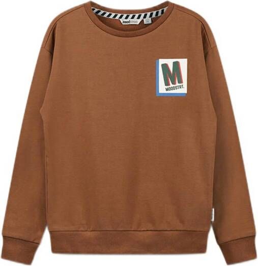 Moodstreet sweater met backprint cognac