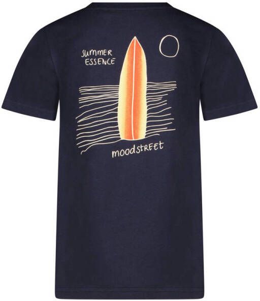 Moodstreet T-shirt met backprint donkerblauw