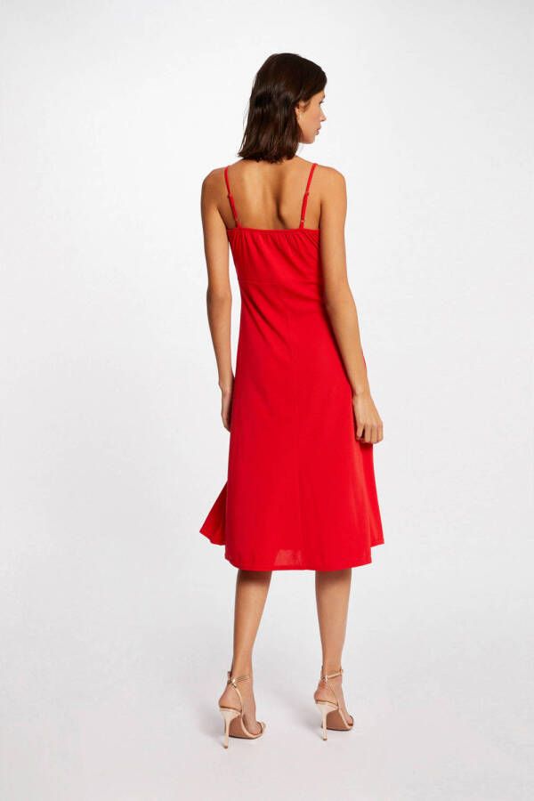 Morgan A-lijn jurk met plooien rood