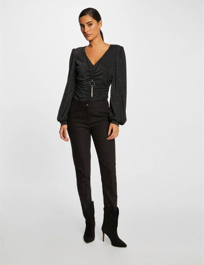 Morgan gebreide top met glitters zwart