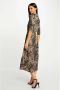 Morgan jurk met dierenprint en ceintuur zand zwart - Thumbnail 2