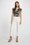Morgan overslag top met all over print en plooien zwart wit - Thumbnail 3