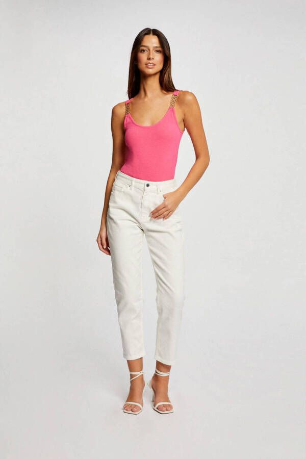 Morgan ribgebreide top roze