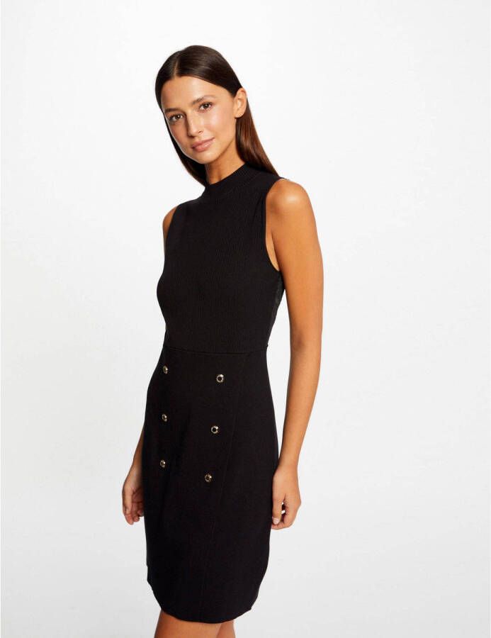 Morgan semi-transparante jurk met kant zwart