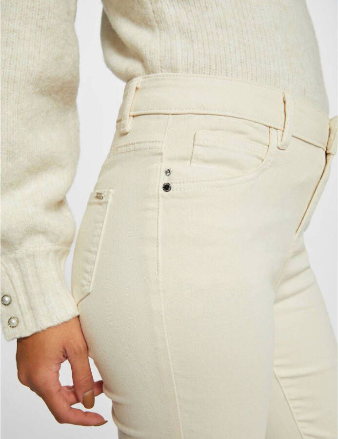 Morgan slim fit broek ecru - Foto 3