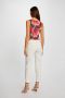 Morgan top met all over print rood groen - Thumbnail 3