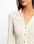 Morgan jersey blouse met plooien ivoor - Thumbnail 3