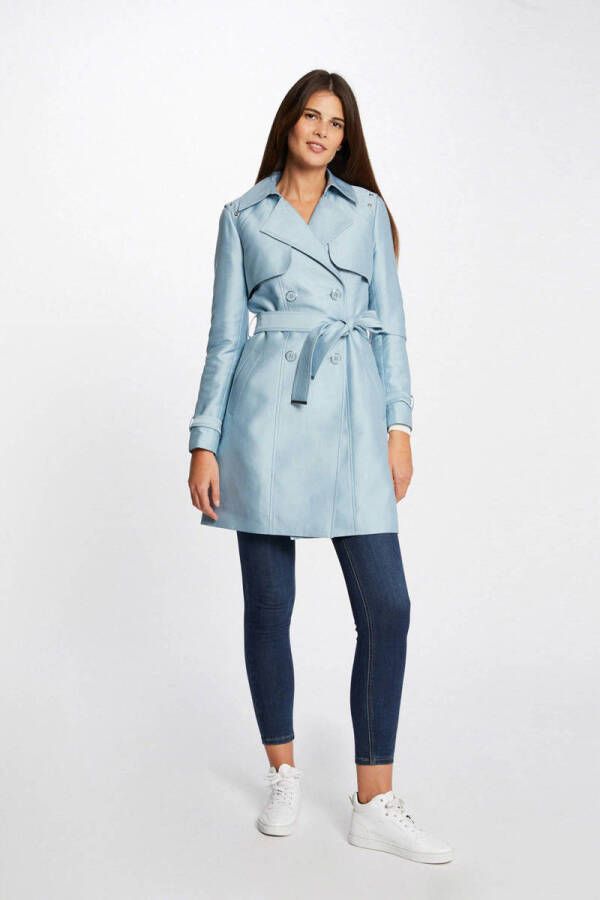 Morgan trenchcoat jas met studs lichtblauw - Foto 3