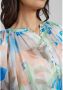 Mos Mosh gebloemde semi-transparante jurk Queem Botanic ivoor blauw zalm - Thumbnail 9