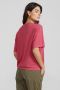 MOS MOSH Glamoureuze Rode T-shirt met Subtiele Ribdetails Red Dames - Thumbnail 7