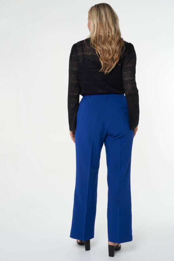 MS Mode straight fit pantalon blauw