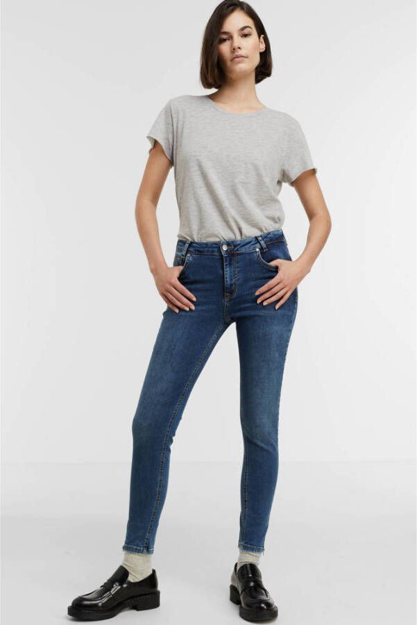 My Essential Wardrobe cropped straight fit jeans 37 THE CELINAZIP 101 HIGH SLIM Y medium blue random wash