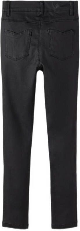 NAME IT KIDS coated skinny jeans NKFPOLLY black denim