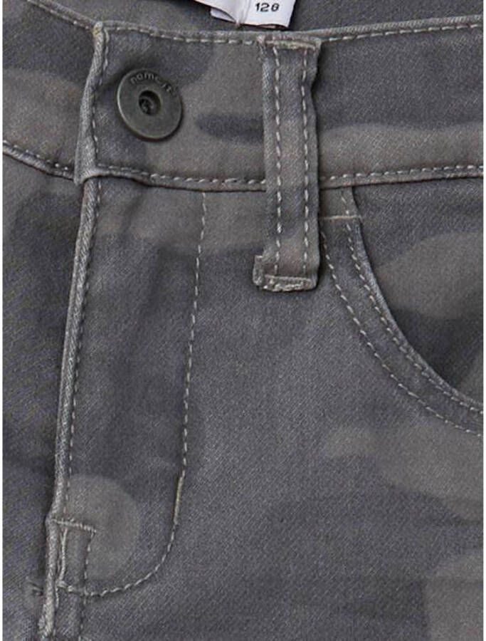 NAME IT KIDS regular fit jeans bermuda NKMTHEO met camouflageprint grijs