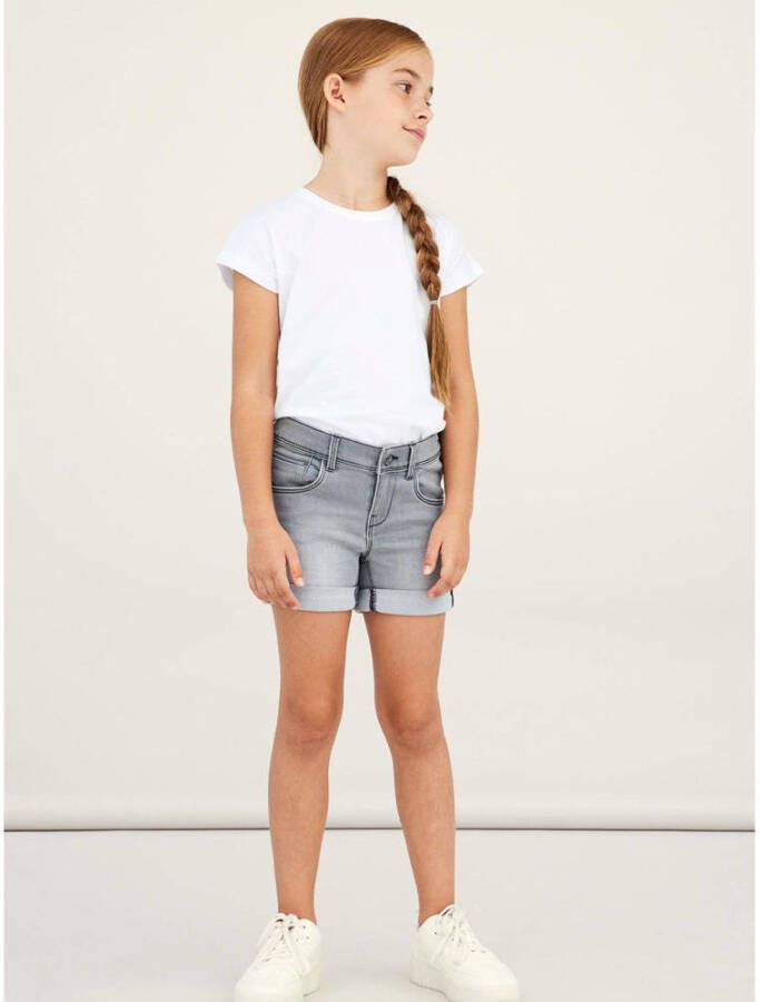 NAME IT KIDS slim fit jeans short NKFSALLI grijs