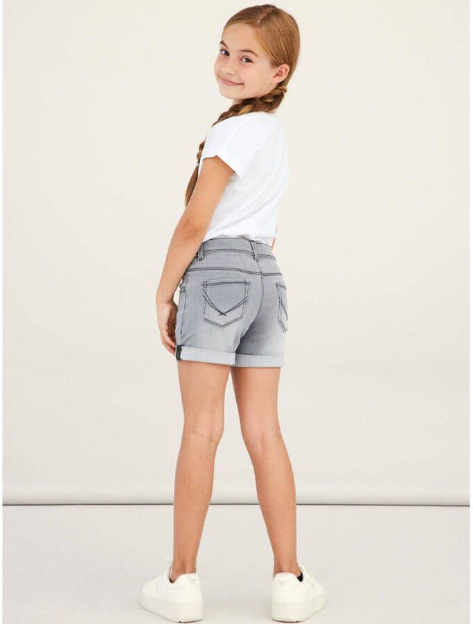 NAME IT KIDS slim fit jeans short NKFSALLI grijs