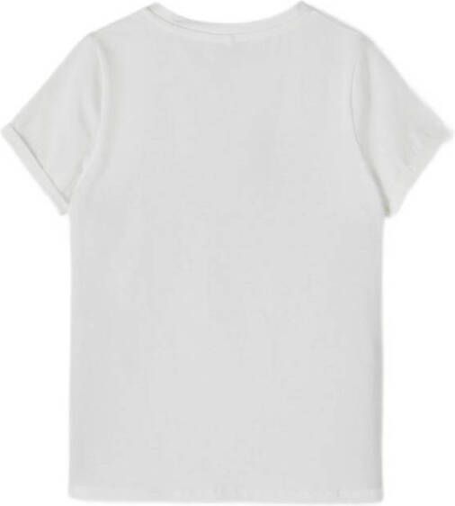 NAME IT KIDS T-shirt NKFFSURFI met printopdruk wit
