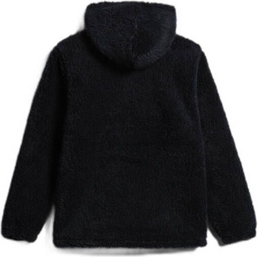 Napapijri unisex teddy hoodie BURGEE met logo zwart Sweater Effen 164