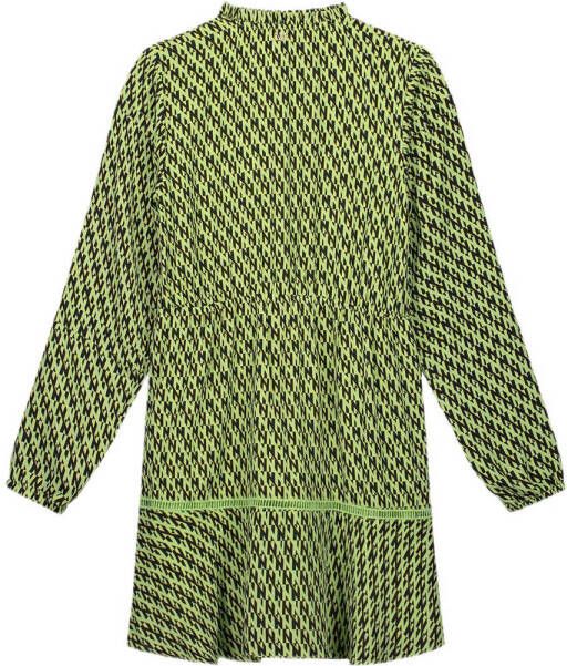 NIK&NIK A-lijn jurk van gerecycled polyester groen zwart