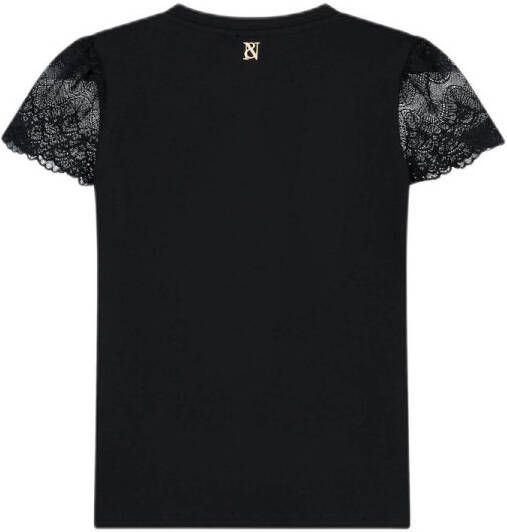 NIK&NIK T-shirt Dione met kant zwart