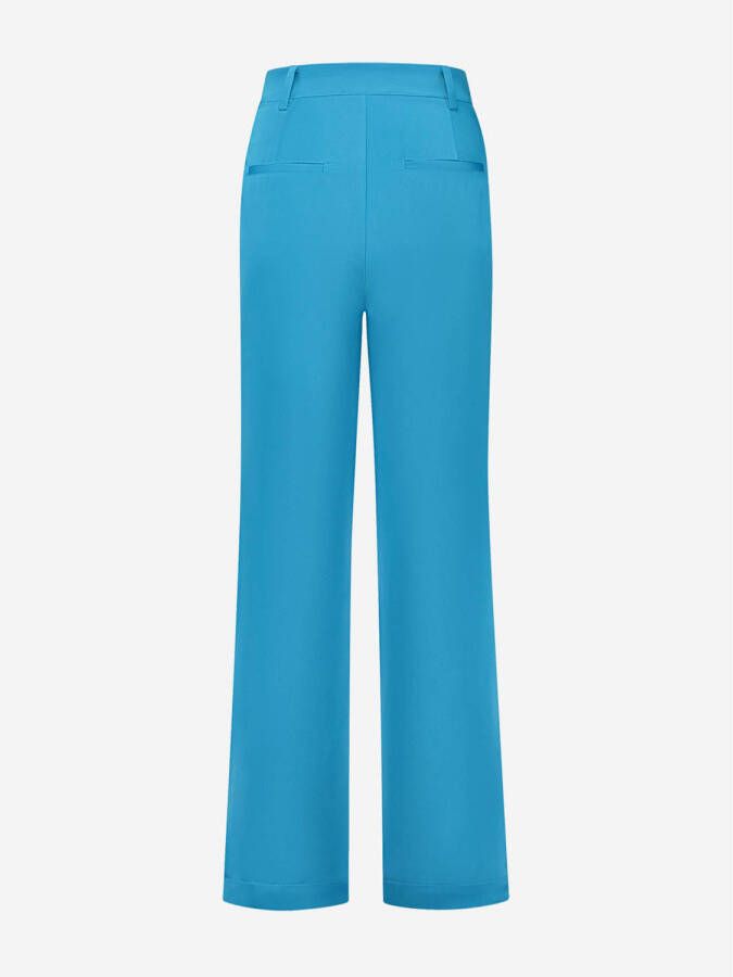 NIKKIE high waist straight fit pantalon Rafi blauw