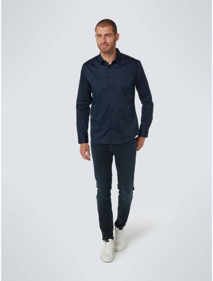 No Excess slim fit overhemd navy