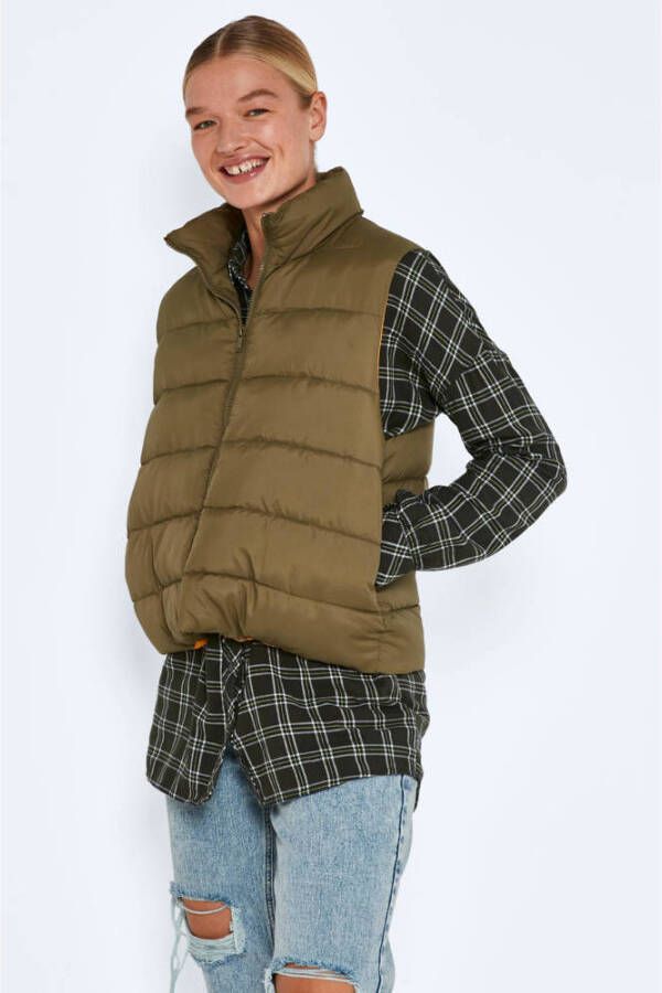 NOISY MAY bodywarmer NMMARCUS van gerecycled polyester donkergroen