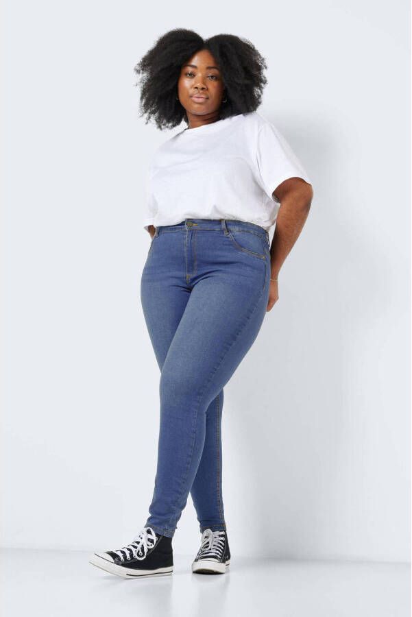 NOISY MAY Curve high waist skinny fit jeans NMCALLIE medium blue denim - Foto 3