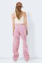 NOISY MAY high waist wide leg jeans NMDREW met grafische print roze zand - Thumbnail 3