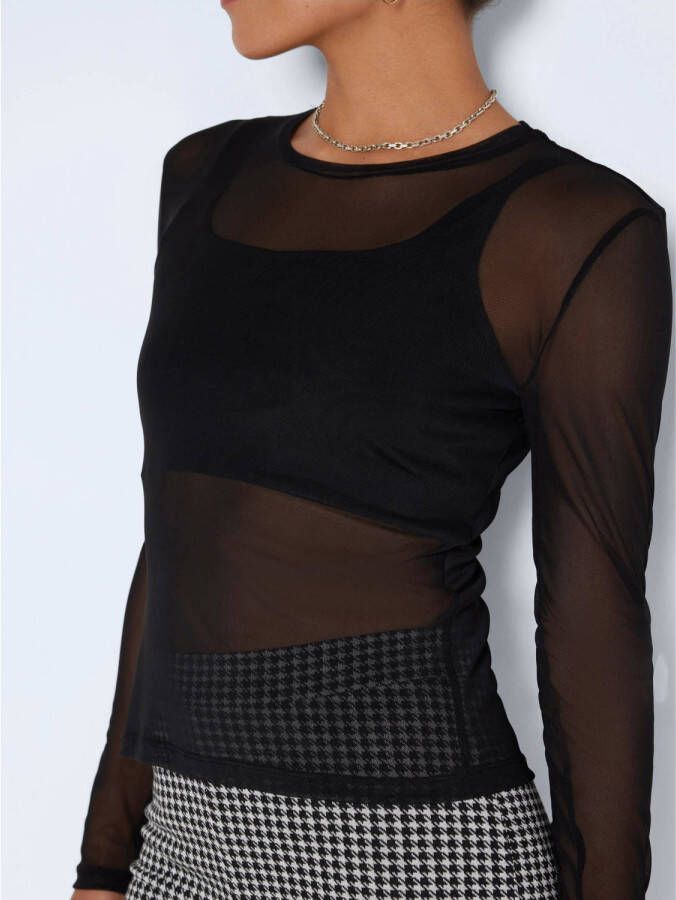 NOISY MAY mesh top NMJUDITH met mesh zwart