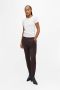OBJECT cropped slim fit pantalon OBJLISA van gerecycled polyester donkerbruin - Thumbnail 3