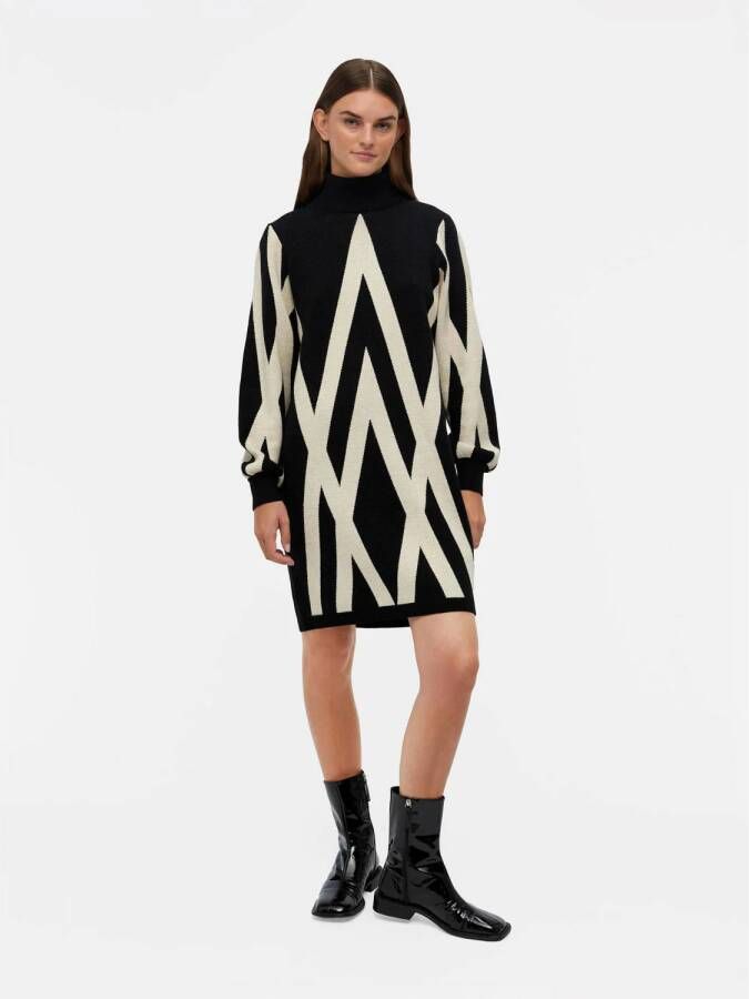 OBJECT Dames Jurken Objray L s Knit Rollneck Dress Zwart - Foto 2