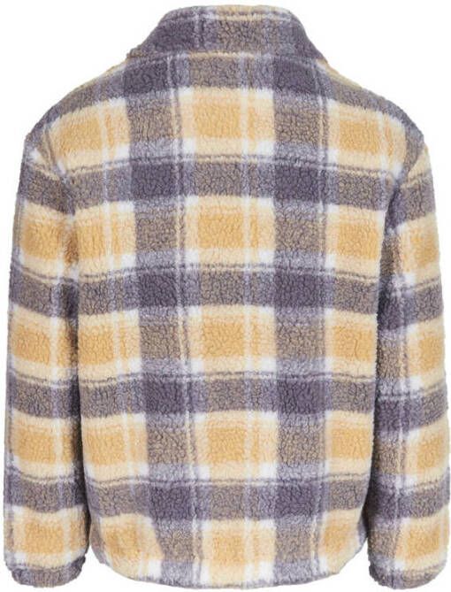 O'Neill geruite teddy fleece jacket van gerecycled polyester beige grijs