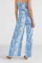 O'Neill high waist wide leg palazzo broek met all over print wit blauw - Thumbnail 2