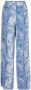 O'Neill high waist wide leg palazzo broek met all over print wit blauw - Thumbnail 3