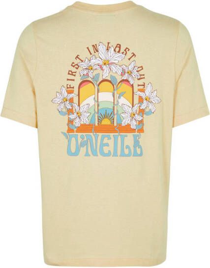 O'Neill T-shirt met printopdruk achter lichtgeel - Foto 3