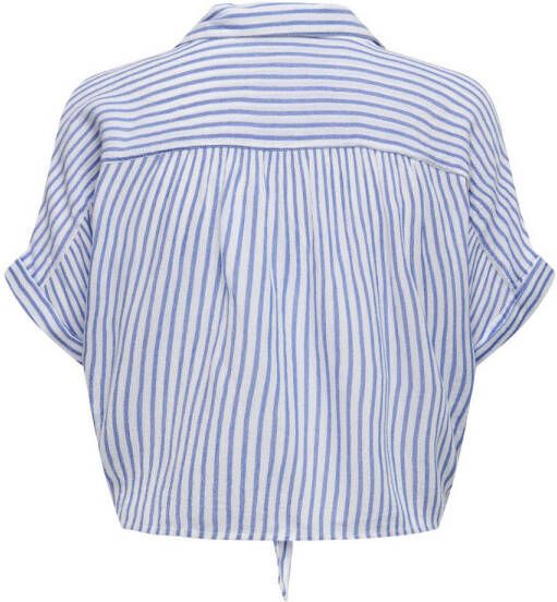 ONLY blouse ONLPAULA wit blauw