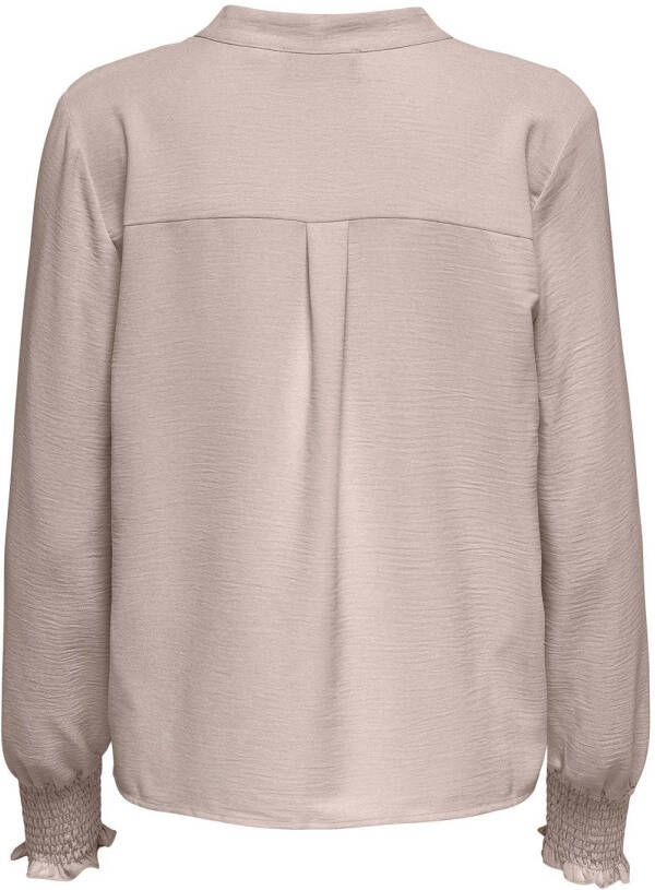 ONLY blousetop ONLMETTE van gerecycled polyester lichtgrijs