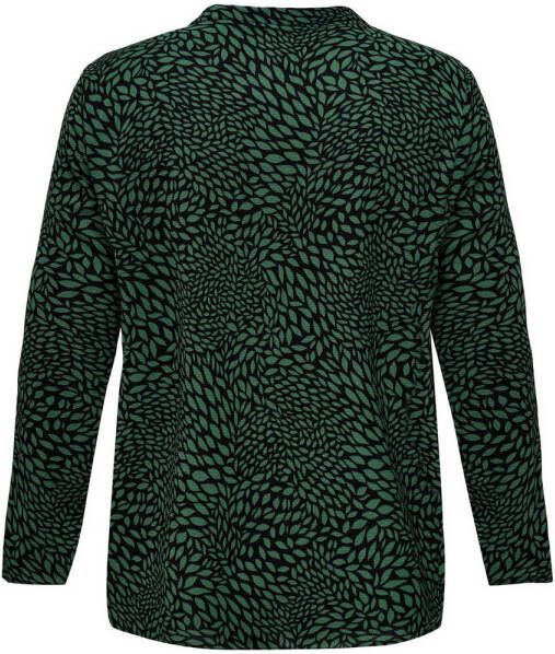 ONLY CARMAKOMA blouse CARLUX CELI met all over print groen zwart