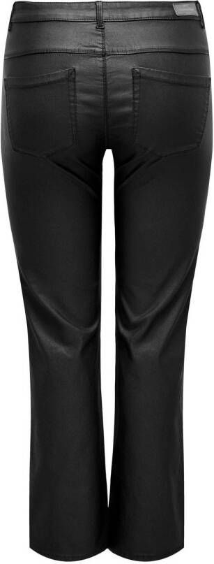 ONLY CARMAKOMA coated high waist straight fit broek CARAUGUSTA zwart - Foto 2