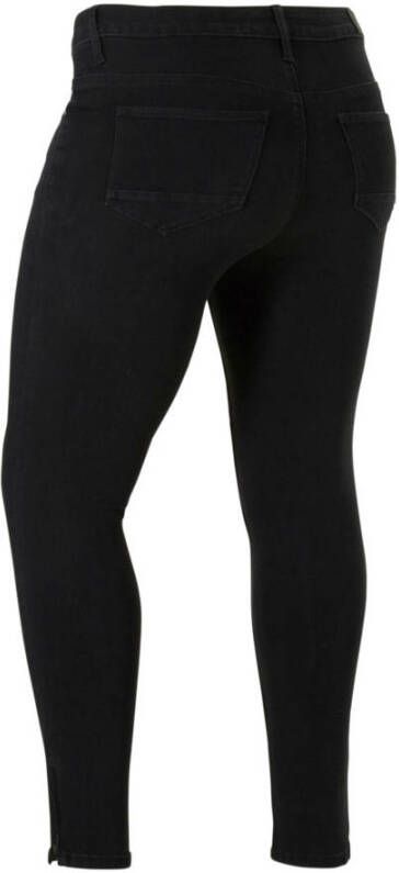 ONLY CARMAKOMA cropped regular waist skinny jeans CARKARLA met sierritsen zwart