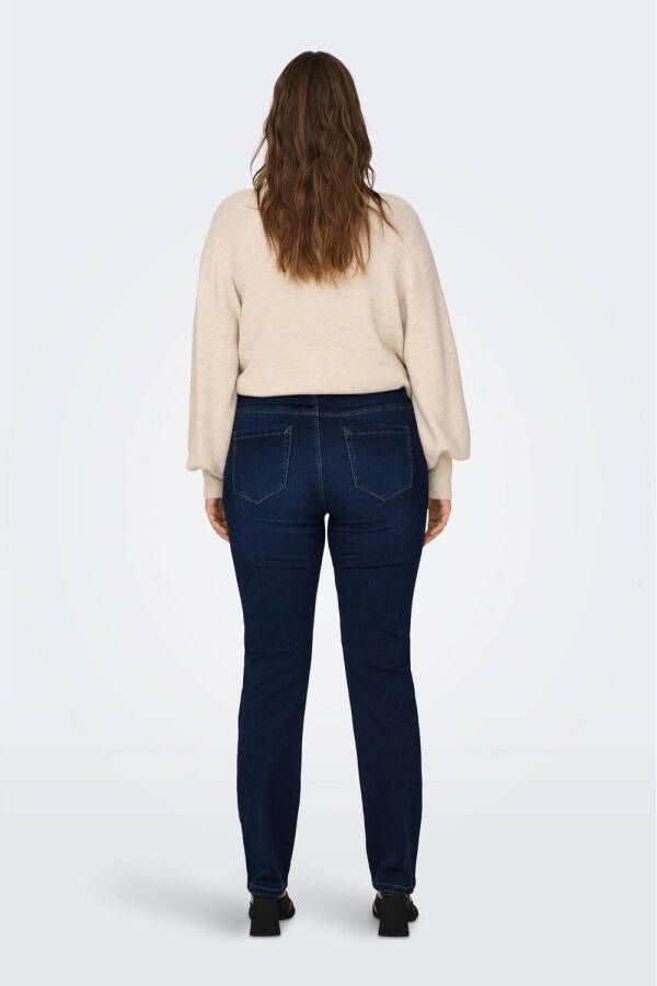 ONLY CARMAKOMA high waist straight fit jeans CARAUGUSTA dark blue denim