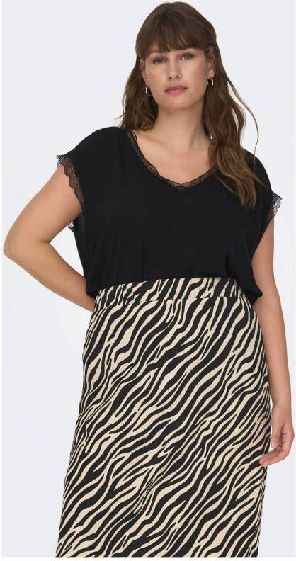 ONLY CARMAKOMA T-shirt CARJASMINA zwart