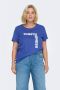 ONLY CARMAKOMA T-shirt CARQUOTE met tekst blauw - Thumbnail 4