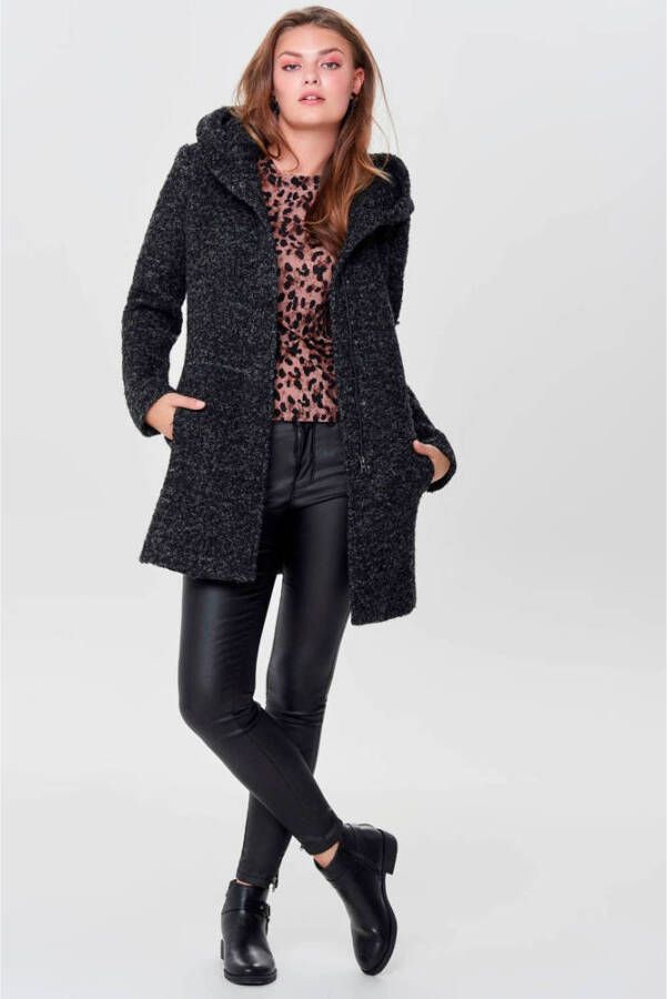ONLY coat met textuur ONLSEDONA zwart