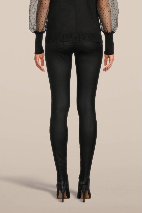 ONLY coated high waist skinny broek ONLROYAL-ROCK zwart