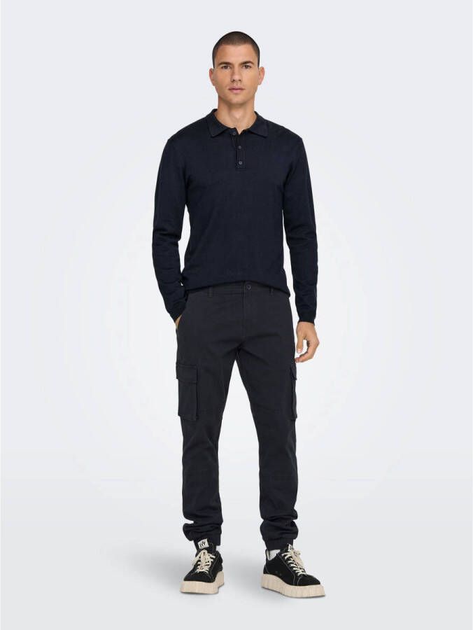 ONLY & SONS fijngebreide trui ONSWYLER dark navy